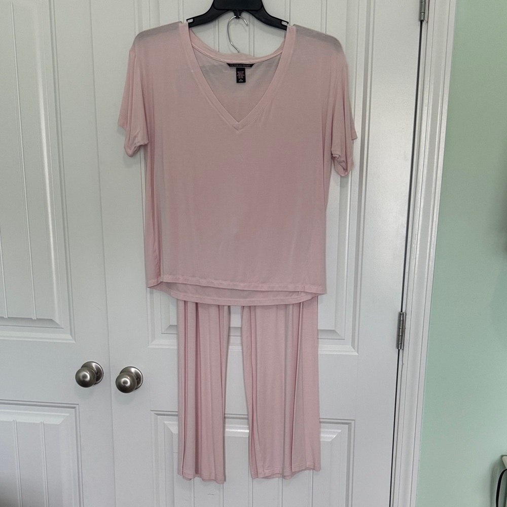 Victoria's Secret Light Pink V-Neck Pajama/Lounge Set